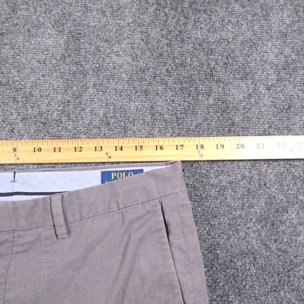Polo Ralph Lauren Slim Fit Chino Pants Mens 34x34 Gray Flat Front Preppy